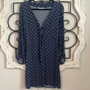 AMERICAN EAGLE POLKA DOT MINI DRESS BLUE/WHITE SIZE SMALL